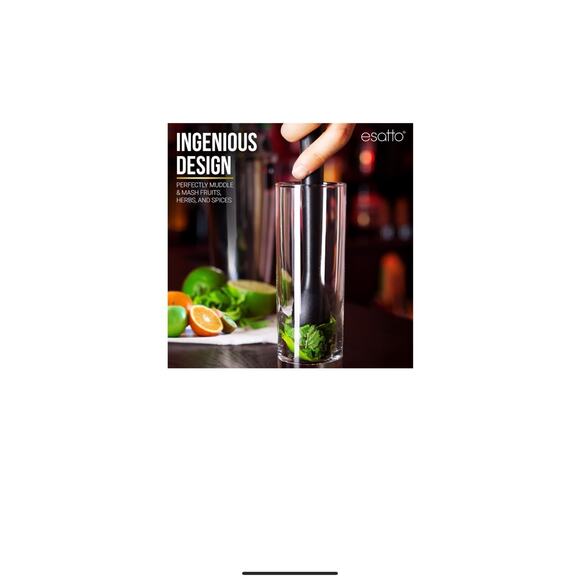 Professional Bar Tool Muddler 25 Cm 9 Inches Ribbed “ Made With Abs Plastic Bl - Picture 5 of 5